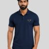 Men's Navy Blue Activewear Polo T-Shirt | Polo Knit 180 GSM | Regular Fit Gym T-Shirt for Men | Running, Workout, Yoga, Sports, Training, Walking & Casual Wear Polo Tee