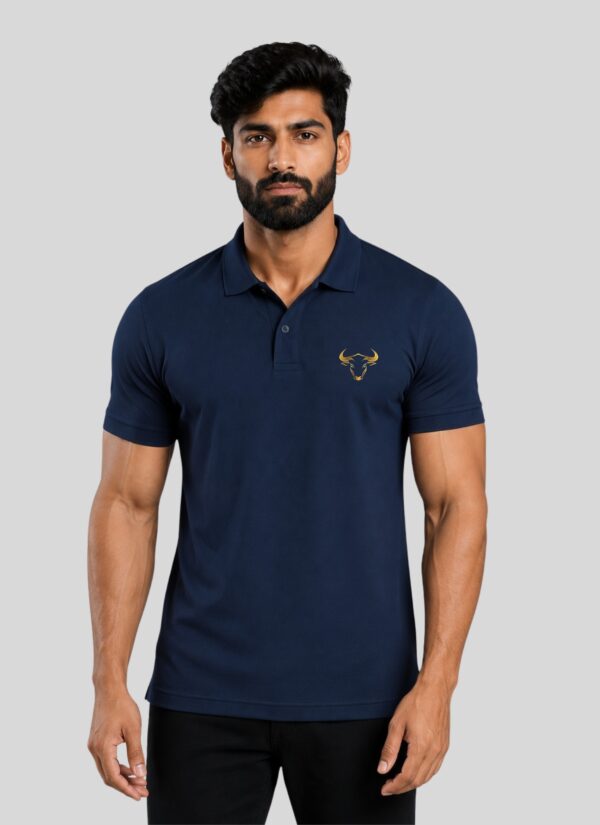 Men's Navy Blue Activewear Polo T-Shirt | Polo Knit 180 GSM | Regular Fit Gym T-Shirt for Men | Running, Workout, Yoga, Sports, Training, Walking & Casual Wear Polo Tee
