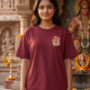 H4hZhhBj_U8HGRE52YC_2026-05-08_1.png Unisex Oversized Meditating Hanuman Graphic T-Shirt Spiritual Calm Design, Maroon Cotton Tee