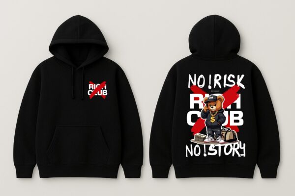 I_S0gvWp_I9LBWRI6BY_2026-01-30_4.jpg No Risk No Story Hoodie for Women | Black Streetwear Hoodie | Fleece 300 GSM Premium Drop Shoulder Hoodie