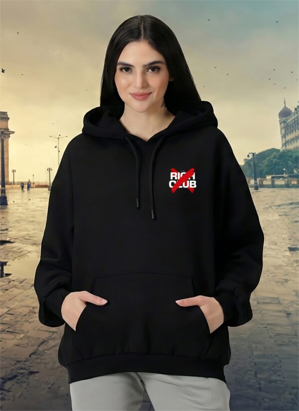 I_S0gvWp_S8FVJ7CRXN_2026-01-30_3.jpg No Risk No Story Hoodie for Women | Black Streetwear Hoodie | Fleece 300 GSM Premium Drop Shoulder Hoodie