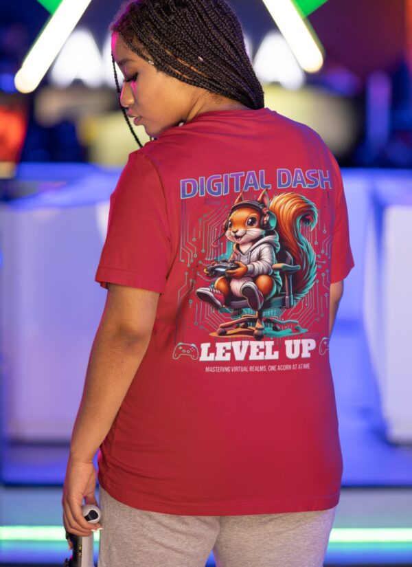 Level Up Oversized T-Shirt for Women | Gaming Graphic Back Print Tee | Maroon Streetwear T-Shirt | Loopknit 240 GSM Premium Fit