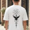 N1R2P80z_JP7MR80XDQ_2026-02-20_1.jpg Men Oversized White Norse Raven Symbol Graphic T-Shirt | Viking Compass Back Print | Premium Loopknit Cotton 240 GSM | Mythology Streetwear Tee