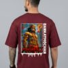Mahabali Men’s Maroon Oversized T-Shirt – Sankatmochan Hanuman DTF Print | Loopknit Cotton 240 GSM