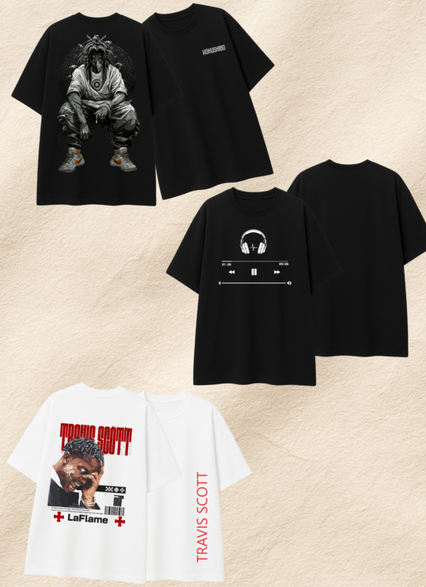 Oversized Graphic Printed T-Shirt Combo for Men | Premium Cotton Streetwear Tees (Pack of 3)