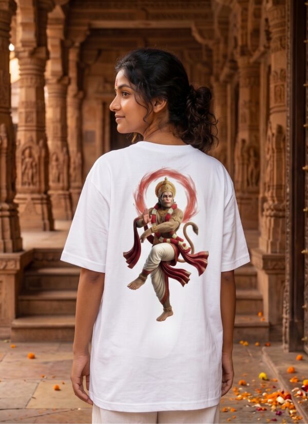 OAsTaTO__I8EBDCXHEC_2026-04-25_2.jpg Unisex Oversized Hanuman Graphic T-Shirt Spiritual Warrior Design, White Cotton Tee