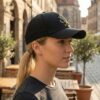Flying Eagle Graphic Black Baseball Cap for Men & Women � Adjustable Unisex Streetwear Hat with Geometric Eagle Design, Casual Fashion Sports Cap for Daily Wear