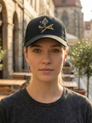 Flying Eagle Graphic Black Baseball Cap for Men & Women � Adjustable Unisex Streetwear Hat with Geometric Eagle Design, Casual Fashion Sports Cap for Daily Wear