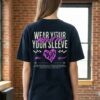 Women Navy Blue Oversized Graphic T-Shirt | Wear Your Heart on Your Sleeve Print � Premium Loopknit Cotton 240 GSM Streetwear Tee