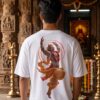 OVVzocDE_8DY0LD5FWG_2026-04-25_1.jpg Unisex Oversized Dancing Hanuman Graphic T-Shirt | Energetic Devotion Design, White Cotton Tee