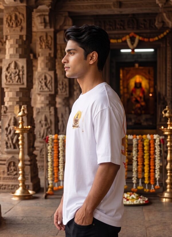 OVVzocDE_EQWRIHUXLT_2026-04-25_3.jpg Unisex Oversized Dancing Hanuman Graphic T-Shirt | Energetic Devotion Design, White Cotton Tee