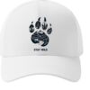OxXe_XKU_WSHWE33LGJ_2026-03-12_1.jpg Unisex White Baseball Cap with Stay Wild Mountain Paw Print Graphic, Adjustable Casual Cap for Men and Women, Stylish Outdoor Adventure Hat for Travel, Hiking, Sports and Daily Wear