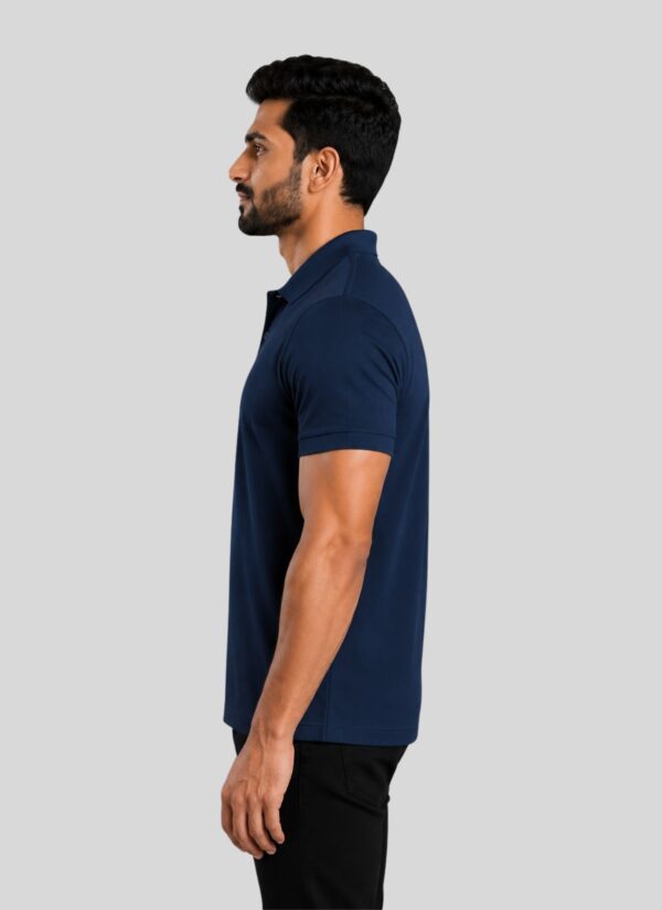 Men's Navy Blue Activewear Polo T-Shirt | Polo Knit 180 GSM | Regular Fit Gym T-Shirt for Men | Running, Workout, Yoga, Sports, Training, Walking & Casual Wear Polo Tee