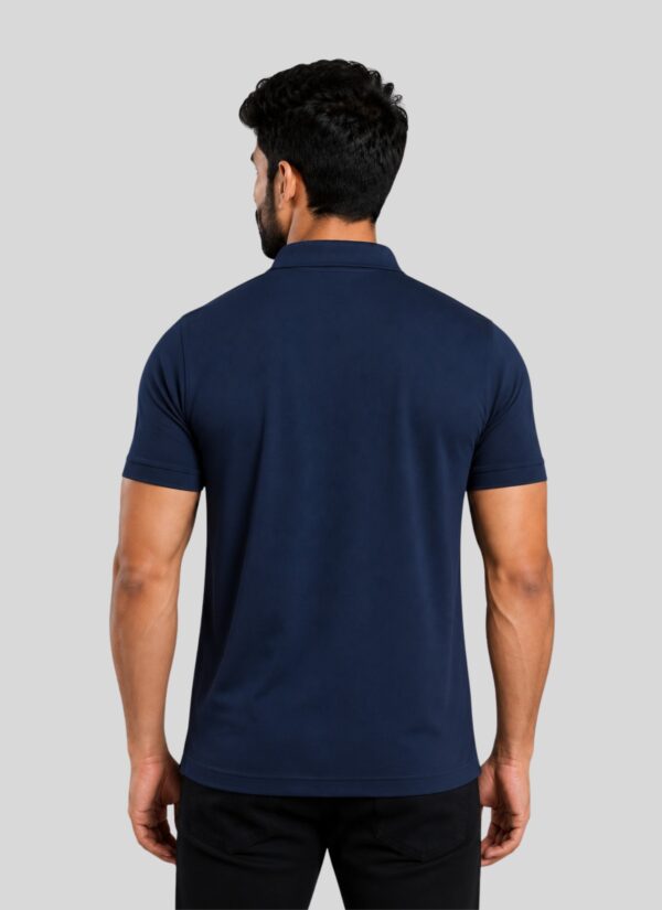 Men's Navy Blue Activewear Polo T-Shirt | Polo Knit 180 GSM | Regular Fit Gym T-Shirt for Men | Running, Workout, Yoga, Sports, Training, Walking & Casual Wear Polo Tee