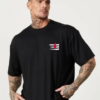 Mahakal Oversized T-Shirt for Men | Lord Shiva Trishul Back Print Black Tee | Loopknit 240 GSM Premium Cotton