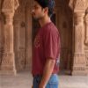 Mahakal Divine Graphic Oversized Maroon T-Shirt for Men & Women | Spiritual Lord Shiva Back Print | Premium 240 GSM Loopknit Cotton | Unisex Streetwear Devotional Design | Front Sanskrit Typography & Detailed Back Artwork