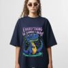 Women Oversized Graphic T-Shirt | Cute Dino Positive Quote Print | Loopknit 240 GSM Casual Streetwear Tee