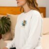 Just Cool Girl Oversized Sweatshirt – Women White Graphic Bear Streetwear | Fleece 300 GSM Premium Winter Sweatshirt