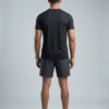 Plain Black Round Neck T-Shirt | 180 GSM Mesh Knit | 100% Polyester | Stretchable Sports Wear