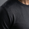 Plain Black Round Neck T-Shirt | 180 GSM Mesh Knit | 100% Polyester | Stretchable Sports Wear