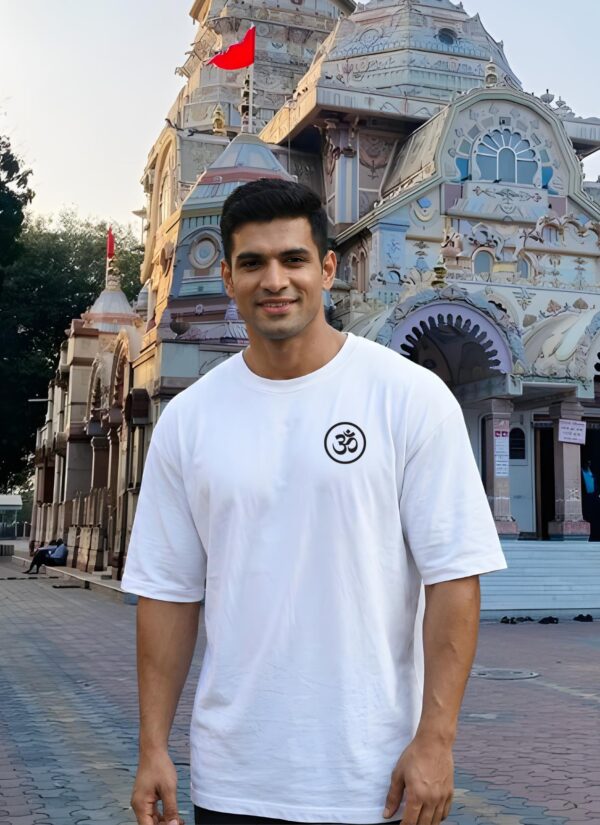 TA_63tLS_85MSRMVAKQ_2026-02-05_1.jpg Mens Oversized White T-Shirt | Lord Ganesha Graphic Print | Loopknit 240 GSM Premium Heavy Fabric | Spiritual Streetwear T-Shirt for Men