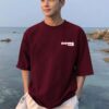 UEuqW3Or_RXRP078MR3_2026-05-25_1.jpg Come True Oversized Graphic T-Shirt for Men | Dream Motivation Back Print Streetwear Tee | Aesthetic Money Graphic Casual Maroon Oversized Cotton Tshirt