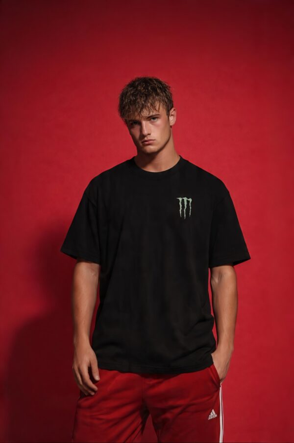 Men's Oversized Graphic Back Print T-Shirt |The Only Monster Inside Me| Statement Design, Streetwear Style Casual Cotton Tee for Men