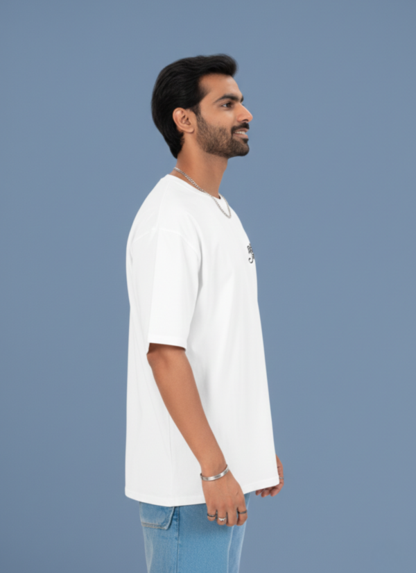 Shivray White Oversized T Shirt for Men | Shivaji Maharaj Printed Oversize Cotton T-Shirt | Premium Loopknit 240 GSM Streetwear Graphic Tee | Royal Maratha Culture T Shirt � Giftspeaks