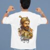 Shivray White Oversized T Shirt for Men | Shivaji Maharaj Printed Oversize Cotton T-Shirt | Premium Loopknit 240 GSM Streetwear Graphic Tee | Royal Maratha Culture T Shirt � Giftspeaks