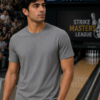 Plain Grey Round Neck T-Shirt | 180 GSM Mesh Knit | 100% Polyester | Stretchable Sports Wear