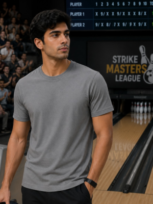 VXM20tuI_NDIIU09XIY_2026-06-30_1.png Plain Grey Round Neck T-Shirt | 180 GSM Mesh Knit | 100% Polyester | Stretchable Sports Wear