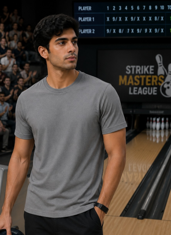VXM20tuI_NDIIU09XIY_2026-06-30_1.png Plain Grey Round Neck T-Shirt | 180 GSM Mesh Knit | 100% Polyester | Stretchable Sports Wear