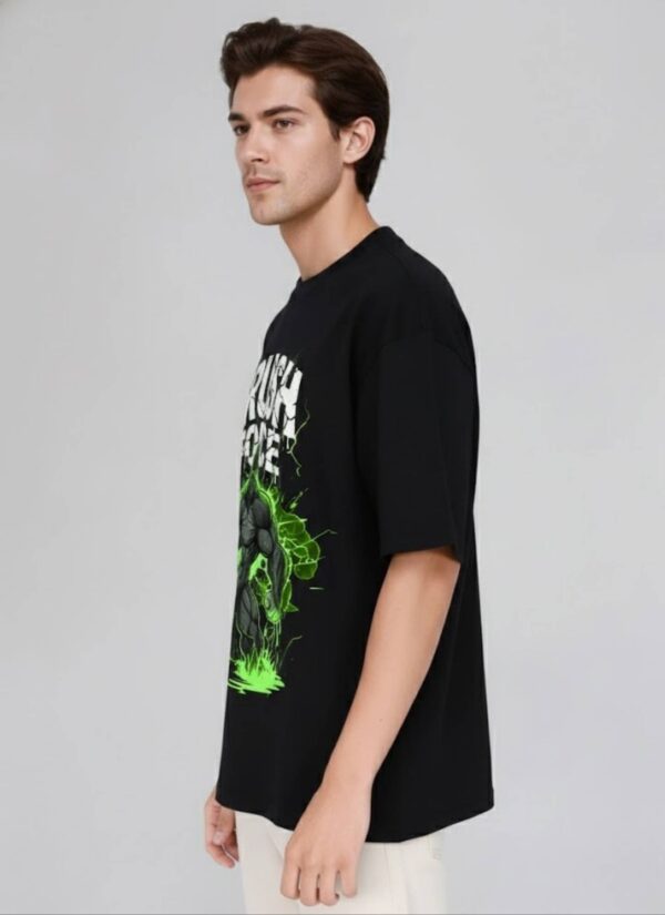Mens Oversized Graphic T-Shirt | Gorilla Crush Force Print | Loopknit 240 GSM Heavyweight Streetwear Tee