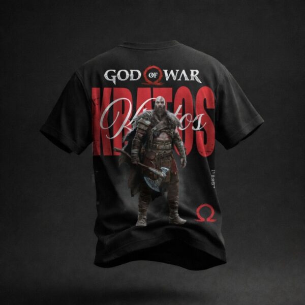 WMFOB_God_of_War_1772778740235_48rbm498pcud6w4.jpg Men's Oversized Black Graphic Printed T-Shirt | Warrior Gaming Back Print | Half Sleeve Round Neck | Premium Cotton Casual Streetwear