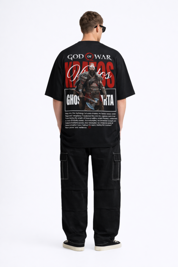WMFOB_God_of_War_2_0_1772780790605_fc5ozkrew49b2b6.png Men's Oversized Black Graphic Printed T-Shirt | Warrior Omega Back Print | Half Sleeve Round Neck | Premium Cotton Streetwear