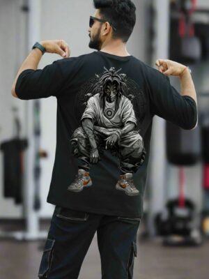 WMFOB_Kokushibo_1771568176198_vkz7qpjdv9pdsos.jpg Mens Oversized Black Anime Warrior Graphic T-Shirt | Dark Manga Back Print | Premium Loopknit Cotton 240 GSM | Japanese Streetwear Style Tee