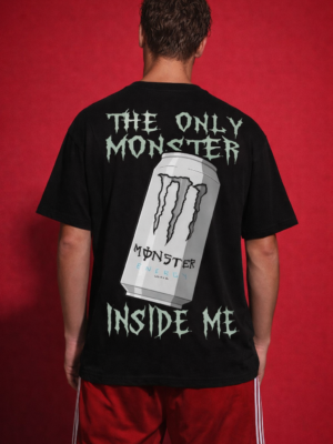 WMFOB_Monster_Energy_1772777928986_5nxm0wp7iorpg28.png Men's Oversized Graphic Back Print T-Shirt |The Only Monster Inside Me| Statement Design, Streetwear Style Casual Cotton Tee for Men