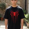 WMFOB_Spider_Man_1771568751481_ipp0zbgevan4187.jpg Men Oversized Black Superhero Spider Graphic T-Shirt | Bold Red Spider Emblem & Back Print | Premium Loopknit Cotton 240 GSM | Streetwear Comic Style Tee