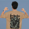 Beastmode Gorilla Graphic Printed Camel Brown Oversized T-Shirt for Men | Front Claw Print & Back Heavy Graphic | Streetwear Round Neck Oversized T-Shirt