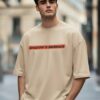 Men Oversized Graphic T-Shirt | Shadows Embrace Back Print | Loopknit 240 GSM Heavyweight Streetwear Tee