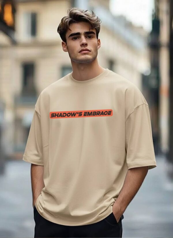 Men Oversized Graphic T-Shirt | Shadows Embrace Back Print | Loopknit 240 GSM Heavyweight Streetwear Tee