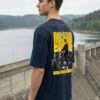 WMFON_BMX_1771566448471_cgy5rtqsd5mlvxw.jpg Mens Oversized Navy Blue Biker Graphic T-Shirt | Urban Rider Back Print | Premium Loopknit Cotton 240 GSM | Streetwear Motorcycle Statement Tee