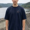 WMFON_BMX_1771566744885_r8uso2635vy9peu.jpg Mens Oversized Navy Blue Biker Graphic T-Shirt | Urban Rider Back Print | Premium Loopknit Cotton 240 GSM | Streetwear Motorcycle Statement Tee