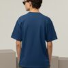 Men’s Navy Blue Oversized Gym T-Shirt – “Gym Is Life” Muscle Back Design | 240 GSM Cotton | DTF Print