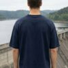 Mens Oversized Navy Blue Coffee Quote Graphic T-Shirt I Take My Coffee On The Rocks� Print | Premium Loopknit Cotton 240 GSM | Casual Streetwear Tee