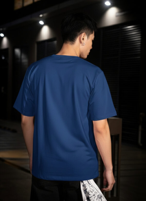JAX Urban Smoke Oversized Navy Blue T-Shirt for Men | Pure Cotton 240 GSM | DTF Print