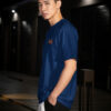 JAX Urban Smoke Oversized Navy Blue T-Shirt for Men | Pure Cotton 240 GSM | DTF Print