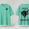 Men's Black Warrior Oversized T-Shirt RAMA Green | Loopknit 240 GSM Heavyweight Streetwear Back Print Tee