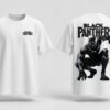 Men's Black Panther Oversized T-Shirt White | Loopknit 240 GSM Heavyweight Graphic Back Print Streetwear Tee