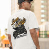 Born To Ride Oversized T-Shirt for Men | 240 GSM Premium Heavyweight Cotton Motorcycle Biker Graphic Back Print Streetwear Casual Round Neck Riding Tee
